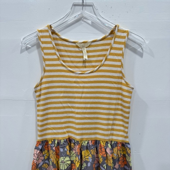 Matilda Jane Summer Sunset Dress Stripe Tank Floral Skirt Medium Yellow - Picture 3 of 5